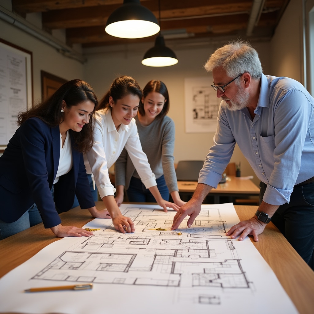 Students learning blueprint reading in classroom setting